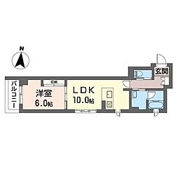 フェリシード 1LDKの間取図画像