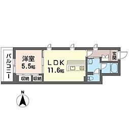 フェリシード 1LDKの間取図画像
