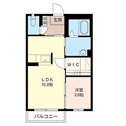 セラヴィA 1LDKの間取図画像