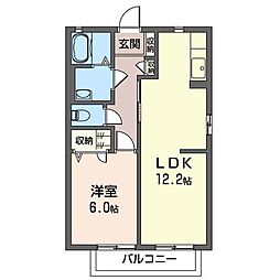 グリーンハイツ利壱番館 1LDKの間取図画像