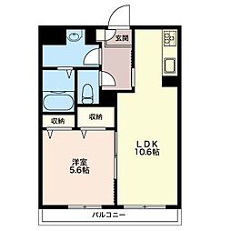 コンフォール元今泉 1LDKの間取図画像