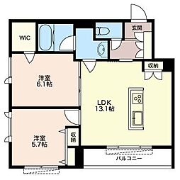 BONBON 2LDKの間取図画像
