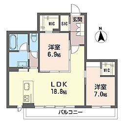 BELUCE 2LDKの間取図画像