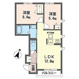 シャーメゾンソレイユ 2LDKの間取図画像