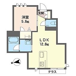 フルーム 1LDKの間取図画像