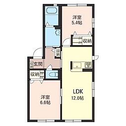 ルピナス 2LDKの間取図画像