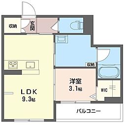 リベルテ 水戸新荘 1LDKの間取図画像