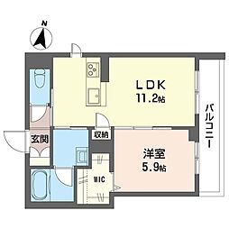 マロン・テイ 見和 1LDKの間取図画像