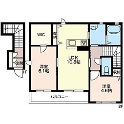 グリナージュB 2LDKの間取図画像