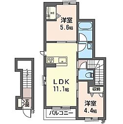 ShaMaison高山 2LDKの間取図画像