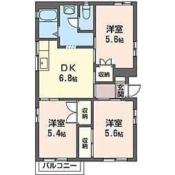 エミグラント・T・K・2 3DKの間取図画像