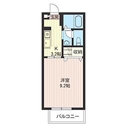 MASTLIFEおもちゃのまちB 1Kの間取図画像