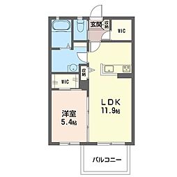 メゾン・ド・ラピス館林 1LDKの間取図画像