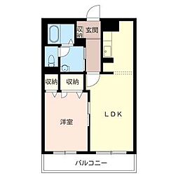 敬愛マンション 1LDKの間取図画像