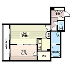 ガーデンOHANA 1LDKの間取図画像
