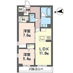 アルコバレーノ 2LDKの間取図画像