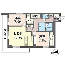アルコバレーノ 2LDKの間取図画像