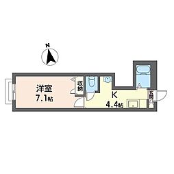 ディアス 1Kの間取図画像