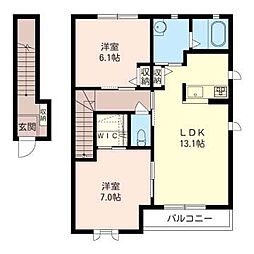 ハル 2LDKの間取図画像