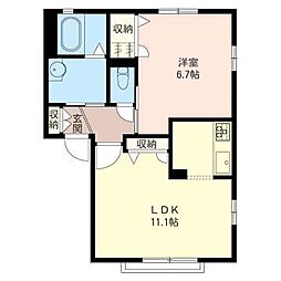 プラネットフラット野比 1LDKの間取図画像
