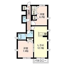 シャーメゾン新宿 2LDKの間取図画像