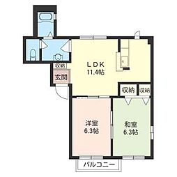 セレーノ葉山 2LDKの間取図画像