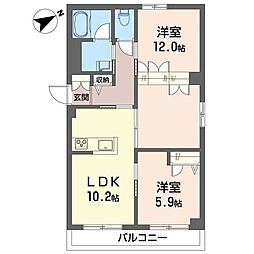 コルマーレ 2LDKの間取図画像