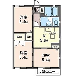 パティオイケダ 3Kの間取図画像