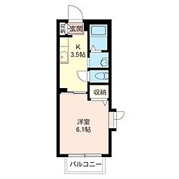 アネックス大津 1Kの間取図画像