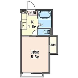 ベネフィット狭山ヶ丘 1Kの間取図画像