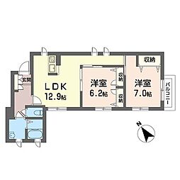ピソコモド 2LDKの間取図画像