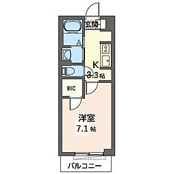 トラスティ 1Kの間取図画像