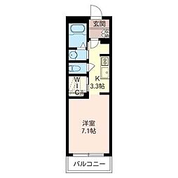 トラスティ 1Kの間取図画像