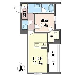 仮)南流山シャーメゾン 1LDKの間取図画像
