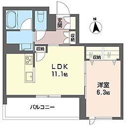 仮)南流山シャーメゾン 1LDKの間取図画像