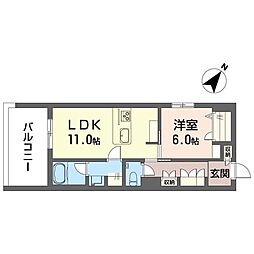 クレスト メゾン 1LDKの間取図画像