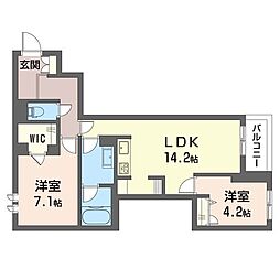 Southknotyard 2LDKの間取図画像