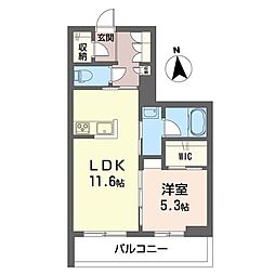 ルリス 1LDKの間取図画像