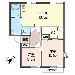 ヴェルデ・カーサE 2LDKの間取図画像