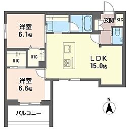 ルーエ清瀬 2LDKの間取図画像