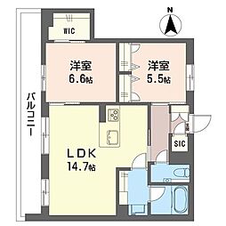 ルーエ清瀬 2LDKの間取図画像