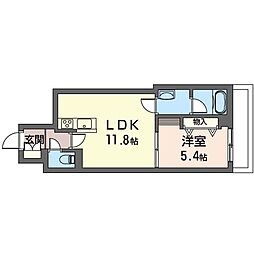 グリナージュ谷中 1LDKの間取図画像
