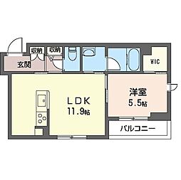 LiberoMachiya 1LDKの間取図画像