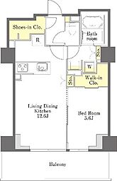 プライムメゾン江古田の杜ウエスト 1LDKの間取図画像