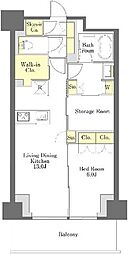 プライムメゾン江古田の杜イースト 1SLDKの間取図画像