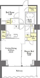 プライムメゾン江古田の杜ウエスト 2LDKの間取図画像