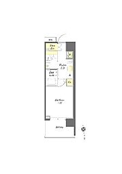 プライムメゾン早稲田通り 1Kの間取図画像