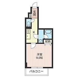 エスティメゾン秋葉原 1Kの間取図画像