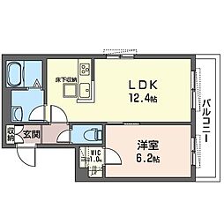 HERITAGE 1LDKの間取図画像