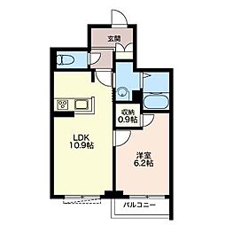 Partenza柏中 1LDKの間取図画像